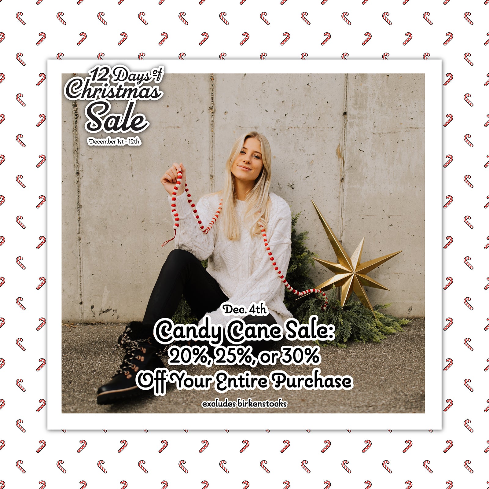 Candy Cane Sale! 20%, 25%, or 30% Off Your Entire Purchase!