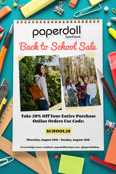 Back to School Sale! Take 20% Off Your Entire Purchase.