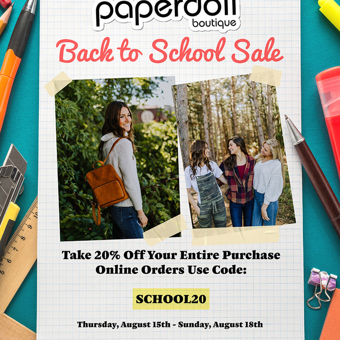 Back to School Sale! Take 20% Off Your Entire Purchase.