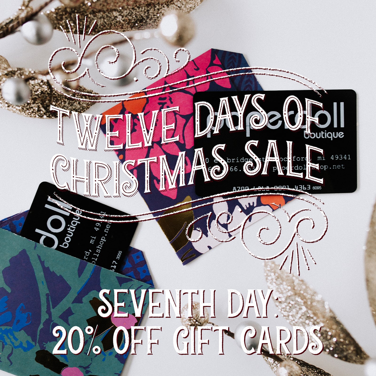 20% Off Gift Cards! Twelve Days of Christmas Sale!