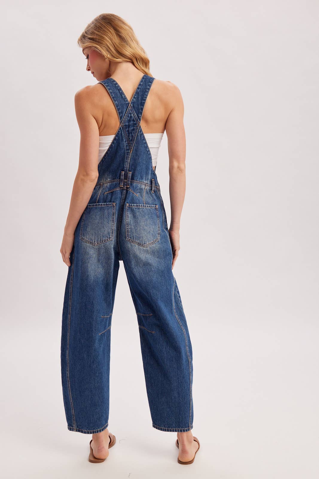 DENIM BARREL OVERALLS