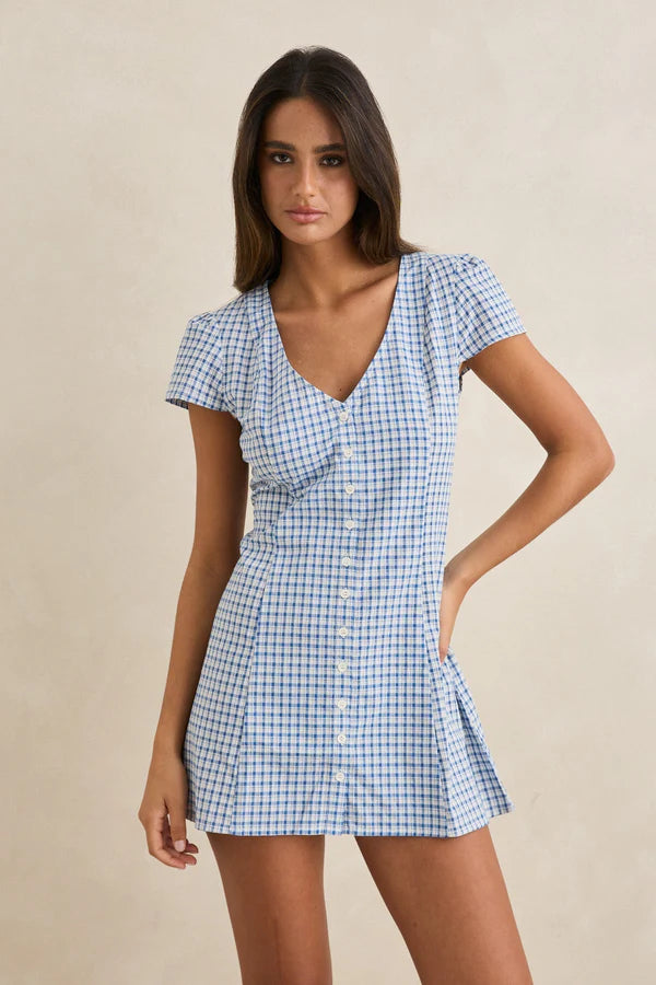 Rhythm Lola Check Cap Sleeve Mini Dress