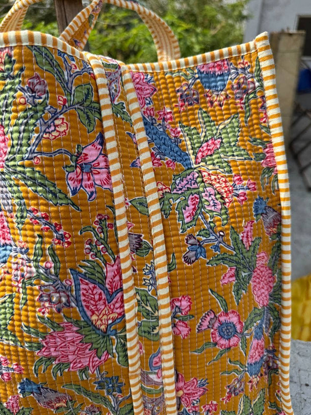 Block Print Cotton Quilted Bag