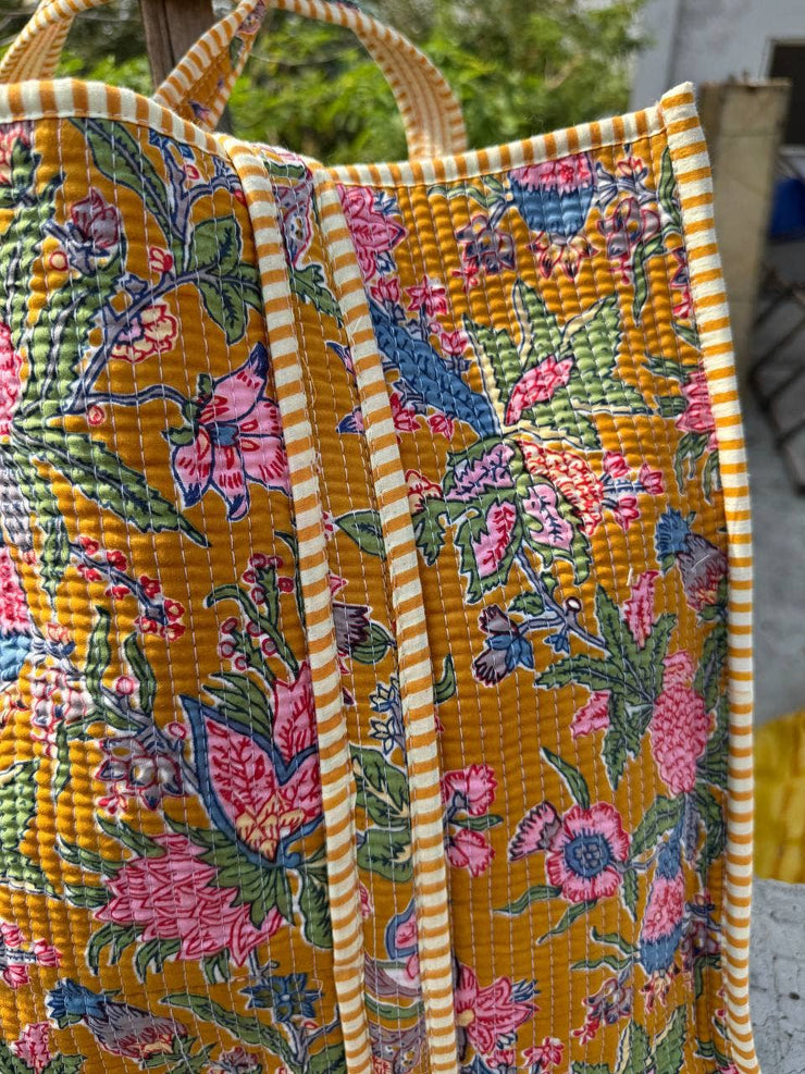 Block Print Cotton Quilted Bag