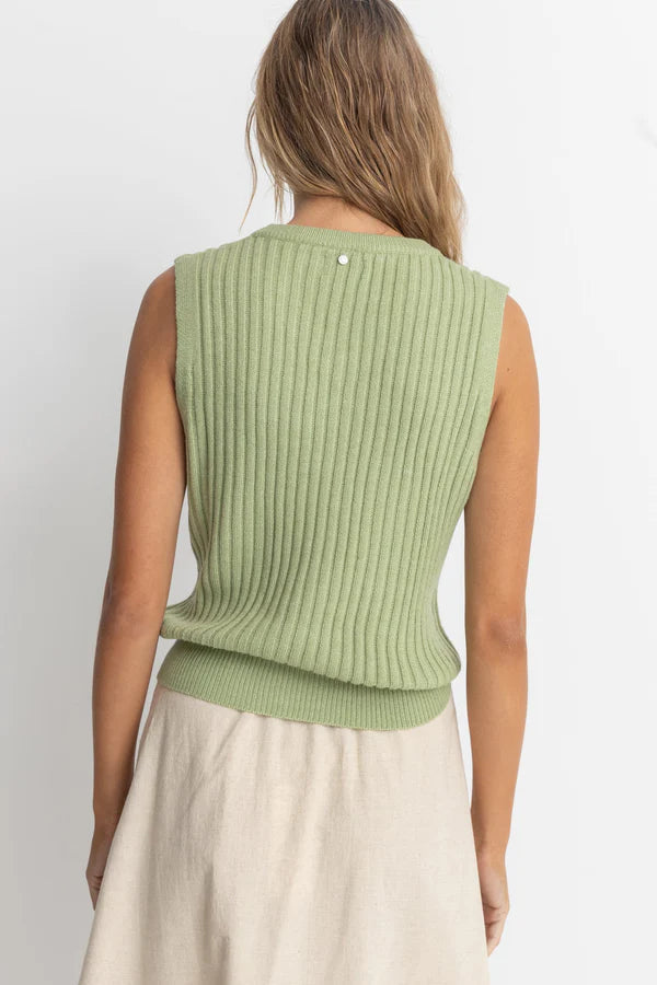 SHELL RIBBED SWEATER VEST