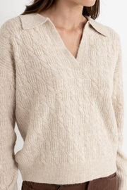 Lexie V-Neck Collared Sweater