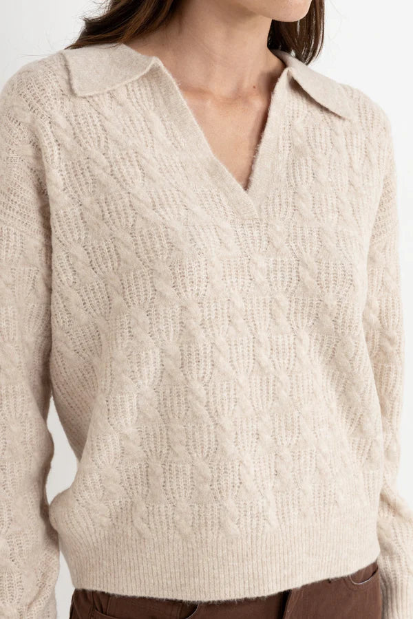 Lexie V-Neck Collared Sweater