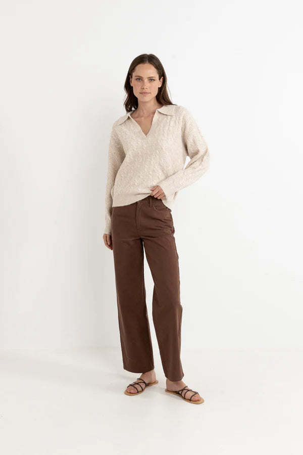 Lexie V-Neck Collared Sweater