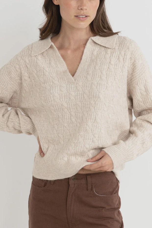 Lexie V-Neck Collared Sweater