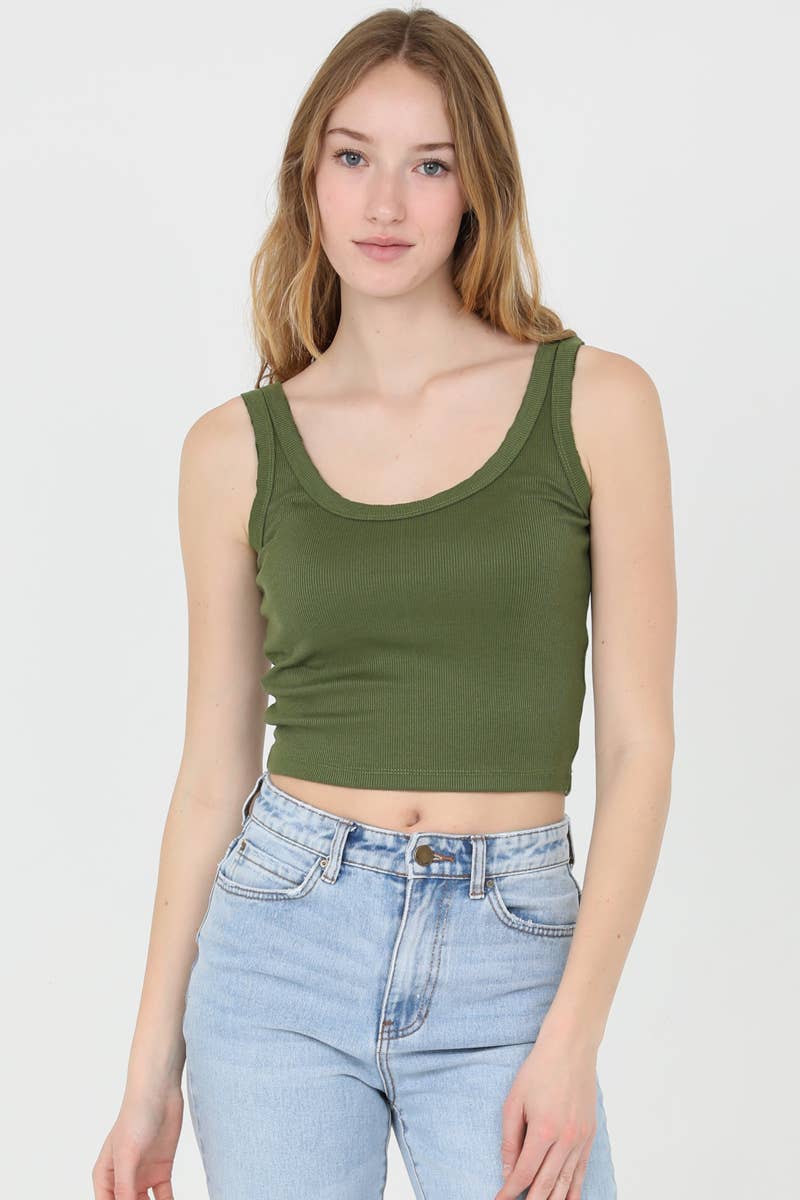 ELOISE RIB KNIT SCOOP NECK TANK