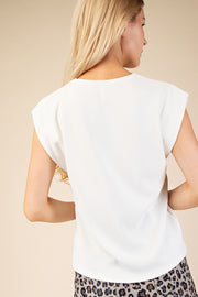 ROUND NECK DROP SLEEVE TOP