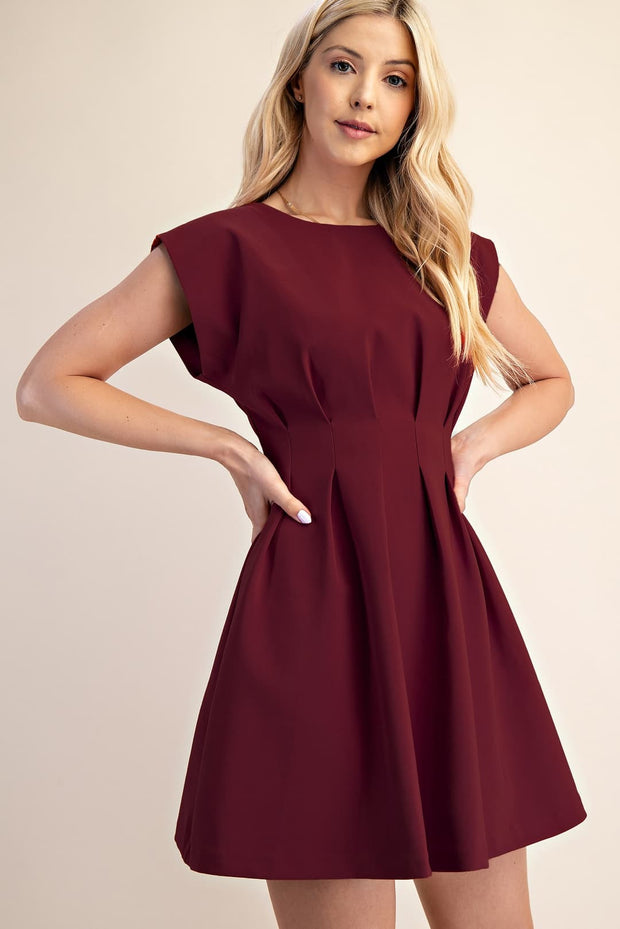 Pleated Mini Dress