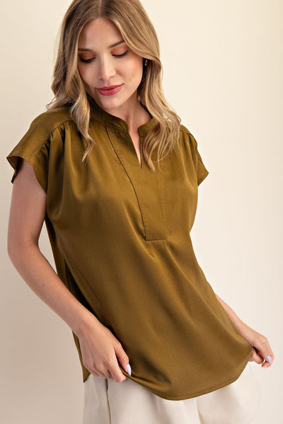 Grace Round Neck Drop Satin Top