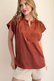 Grace Round Neck Drop Satin Top