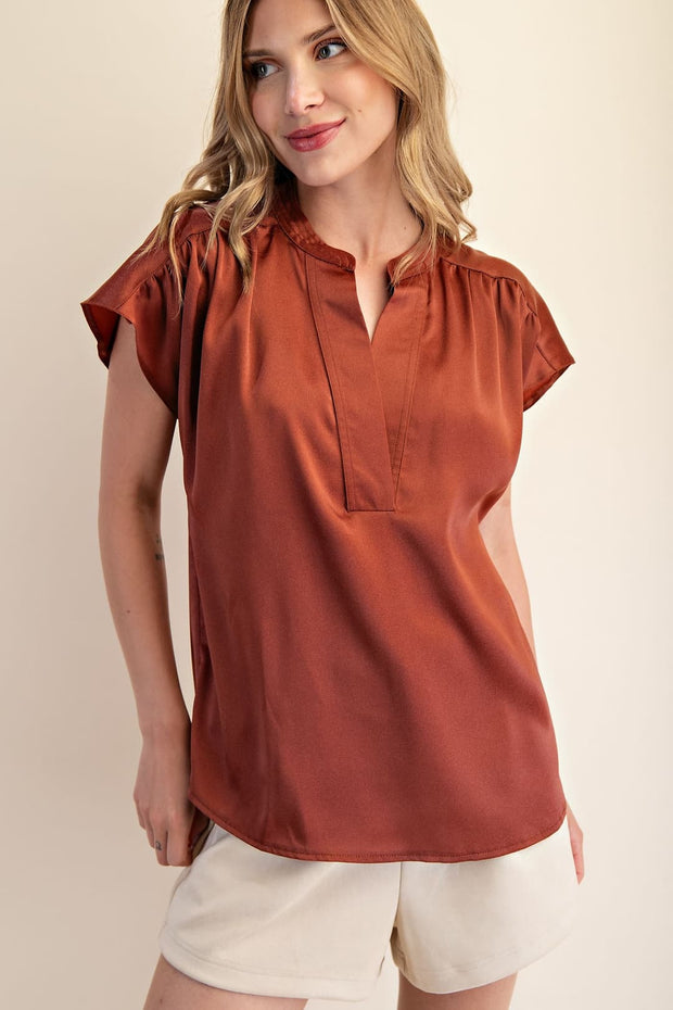 Grace Round Neck Drop Satin Top