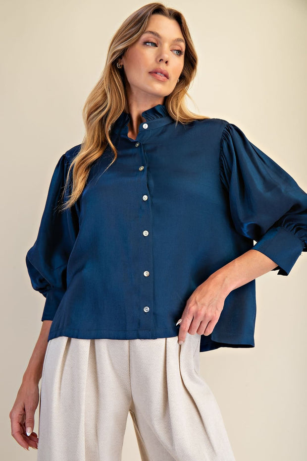 Alexis Ruffle Neck Puff Sleeve Top