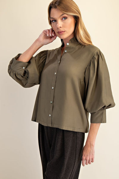 Alexis Ruffle Neck Puff Sleeve Top