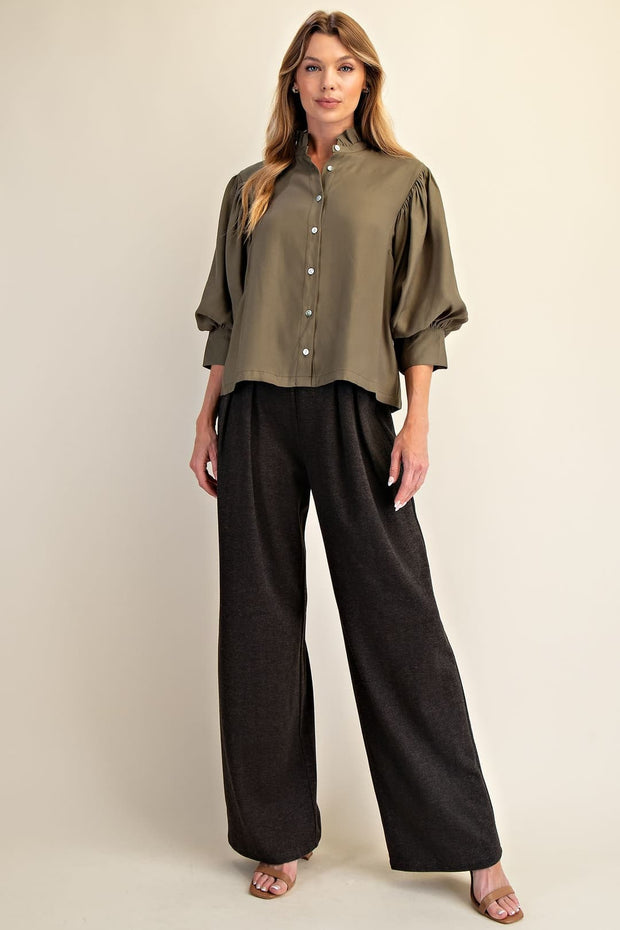 Alexis Ruffle Neck Puff Sleeve Top