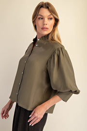 Alexis Ruffle Neck Puff Sleeve Top