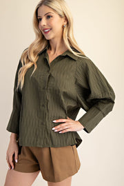 Button Front Olive Jax Top