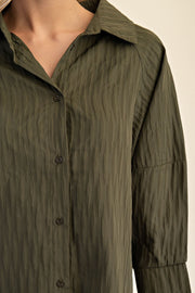 Button Front Olive Jax Top