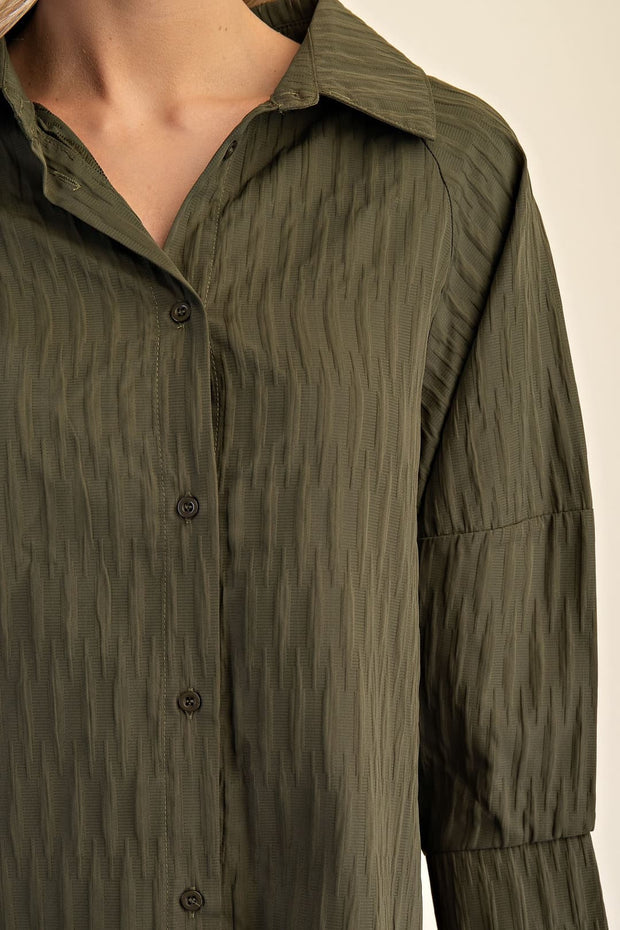 Button Front Olive Jax Top