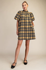 Puff Sleeve Mini Dress