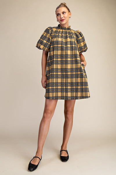 Puff Sleeve Mini Dress