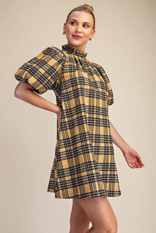 Puff Sleeve Mini Dress