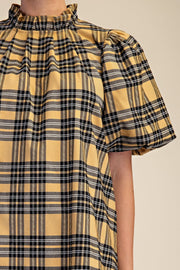 Puff Sleeve Mini Dress