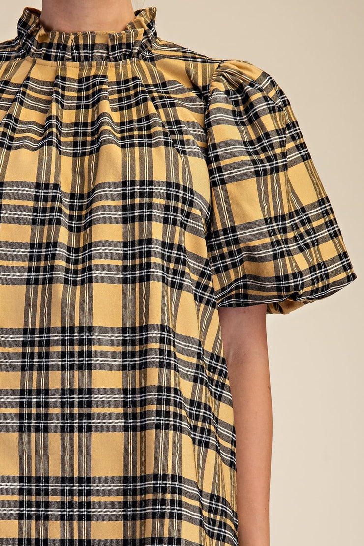 Puff Sleeve Mini Dress