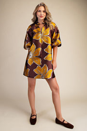 Bubble Sleeve Printed Dress