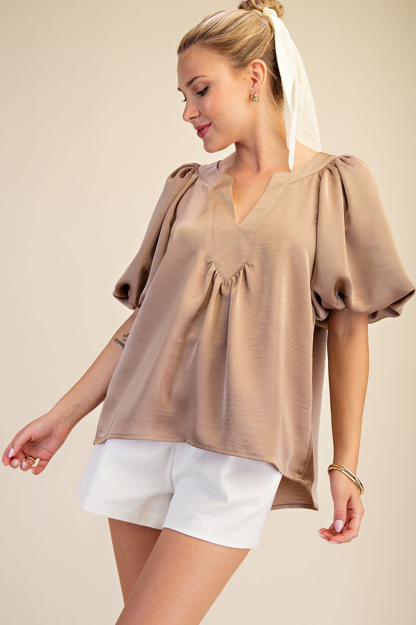 Giana Puff S/S Sleeve Top