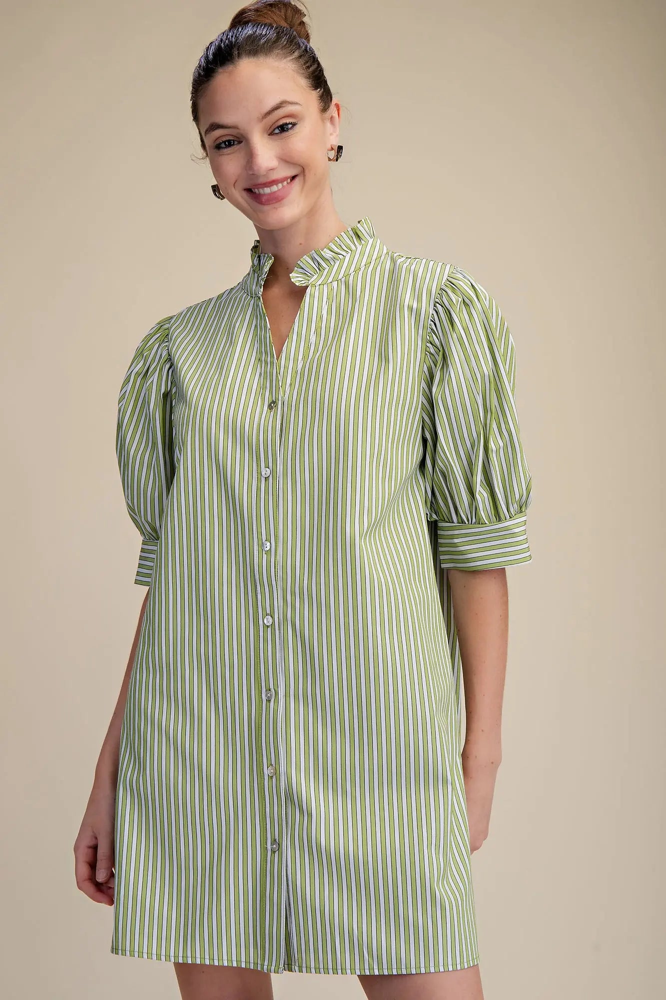 Green Garden Striped Dress