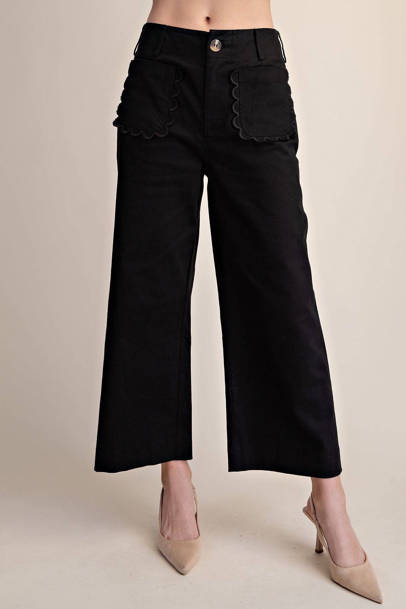 Colette Cropped Scallop Pocket Pants