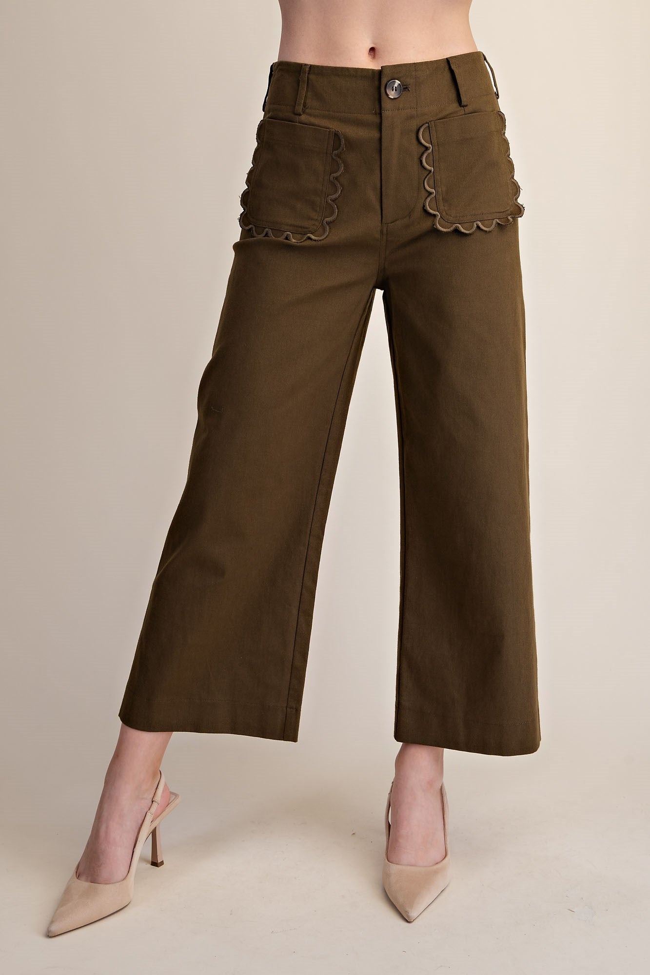 Colette Cropped Scallop Pocket Pants