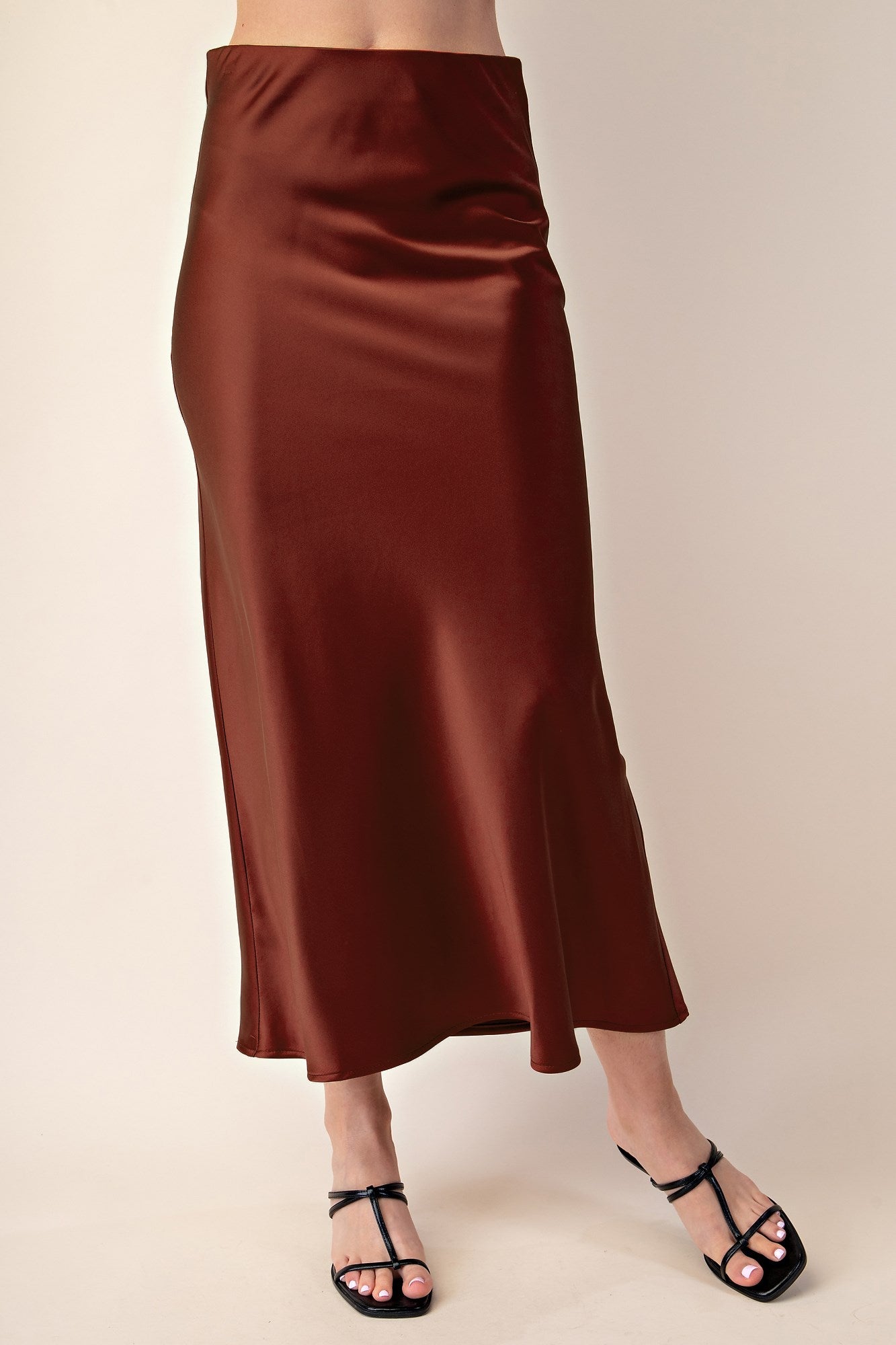 Classic Satin Midi Skirt