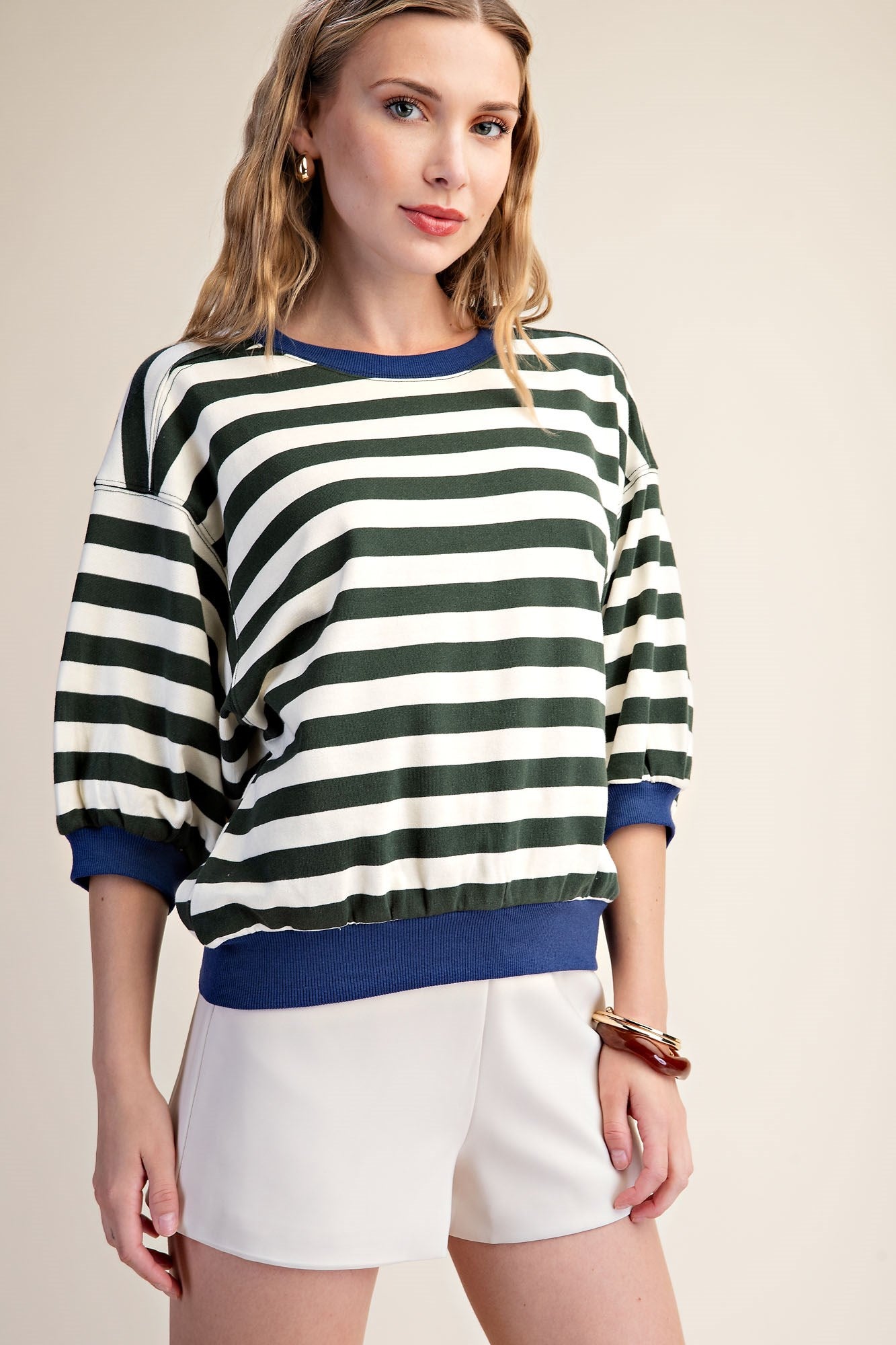 Alyssa Striped Banded Top