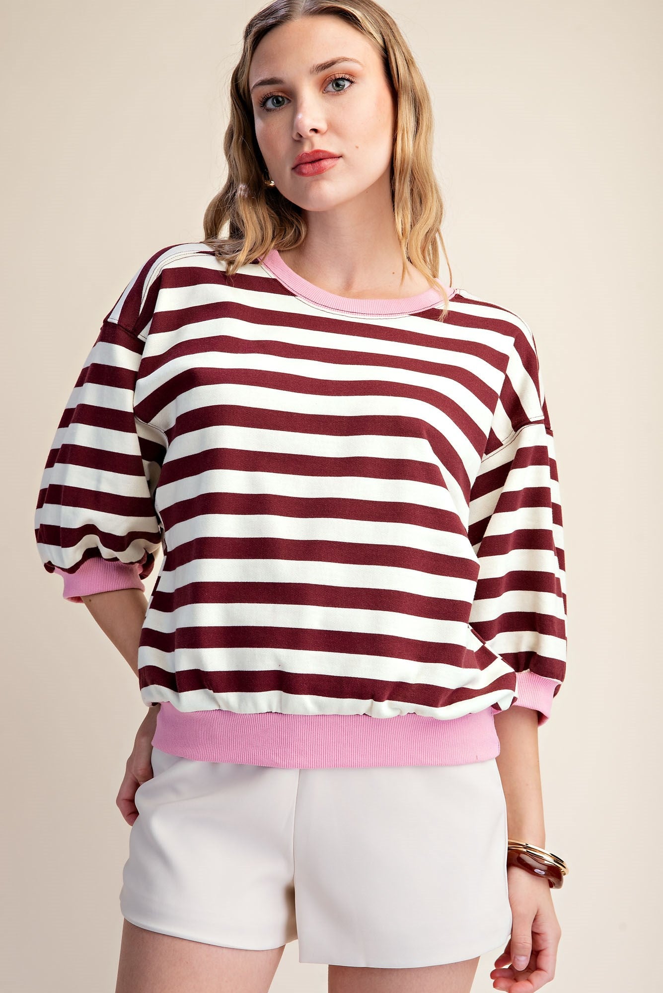 Alyssa Striped Banded Top