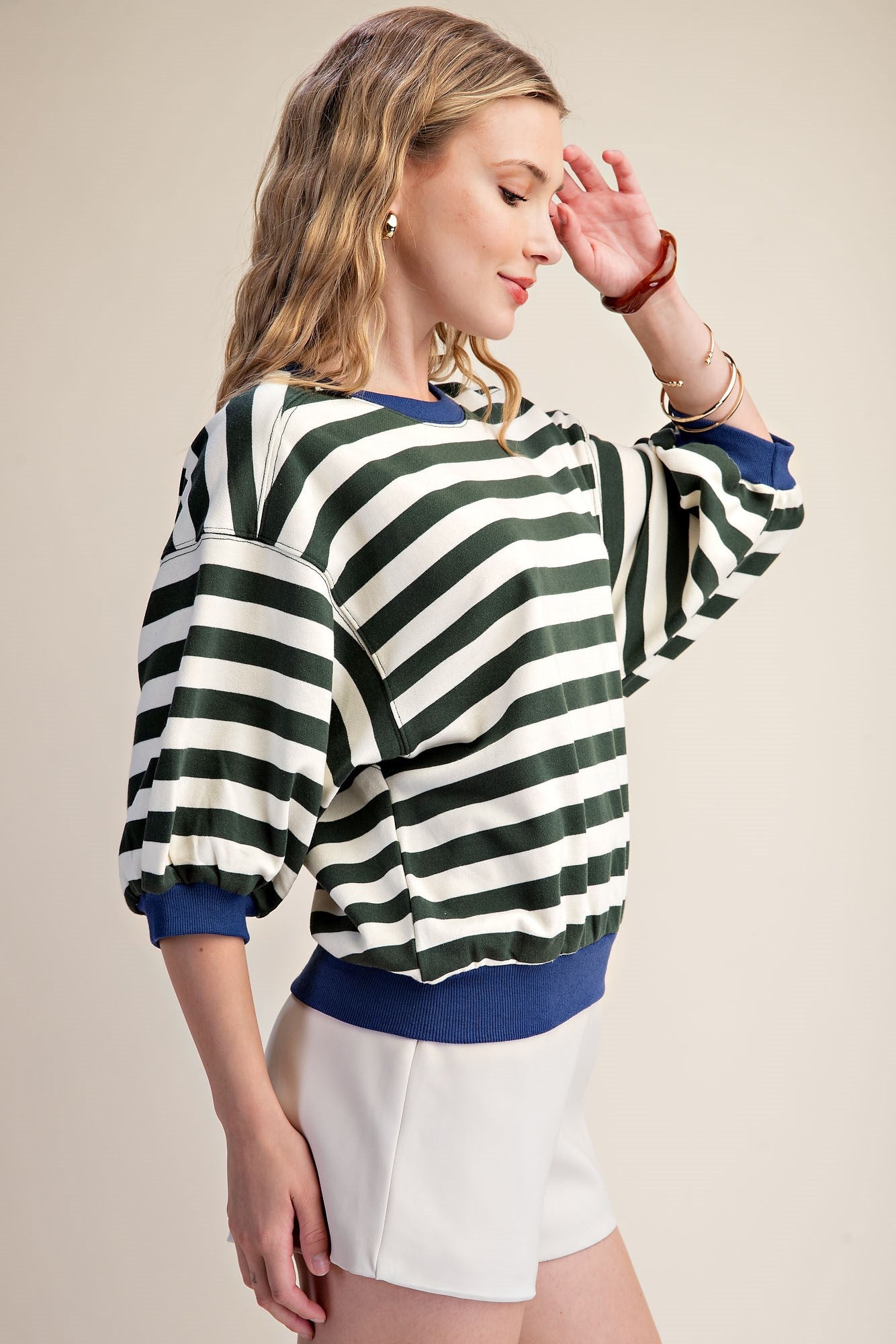 Alyssa Striped Banded Top
