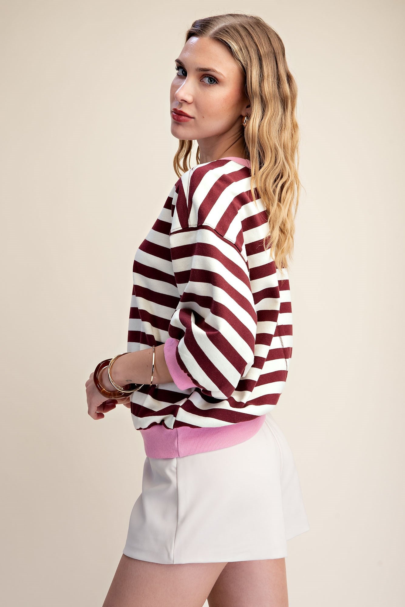 Alyssa Striped Banded Top