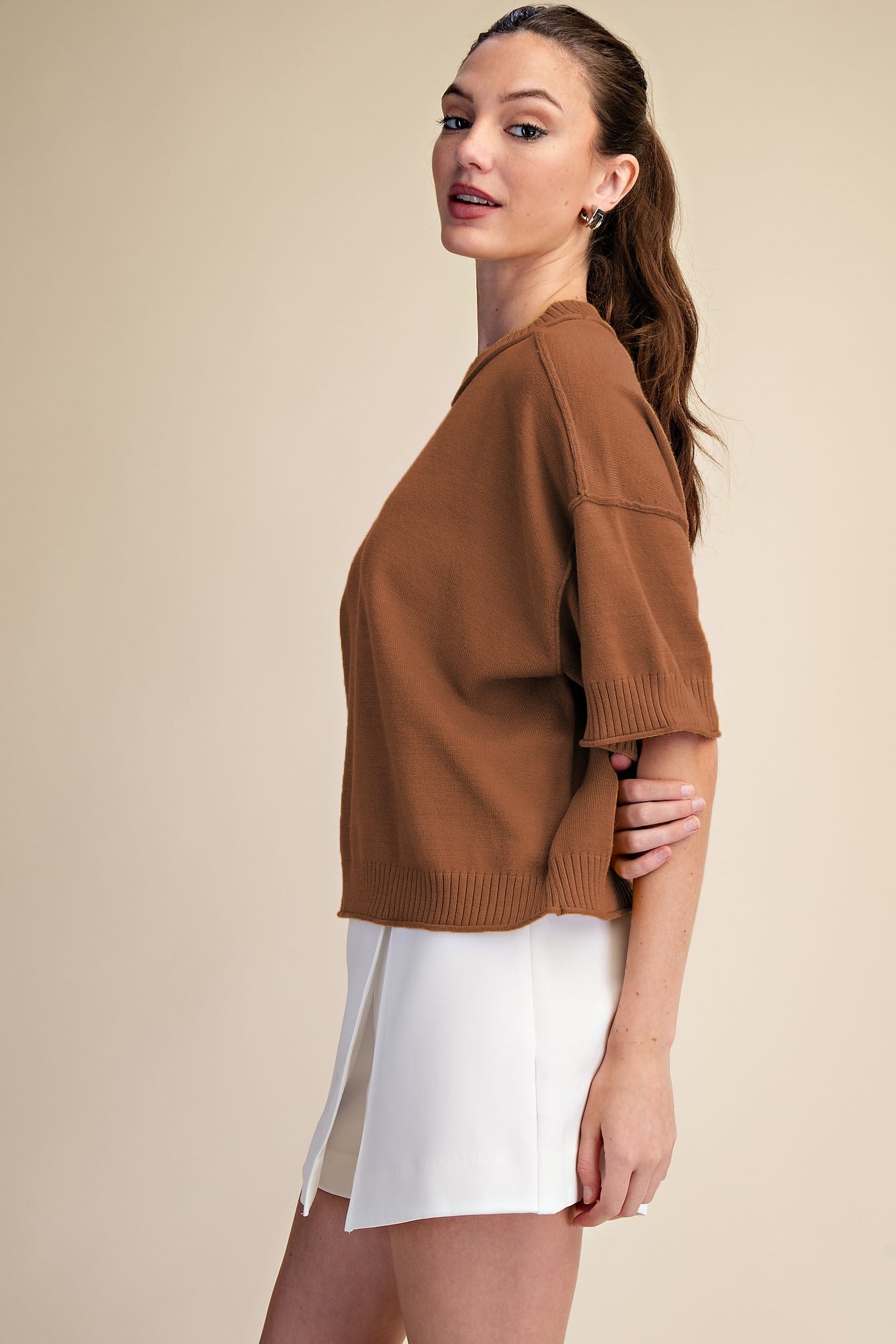 Classic Half Sleeve Sweater Top