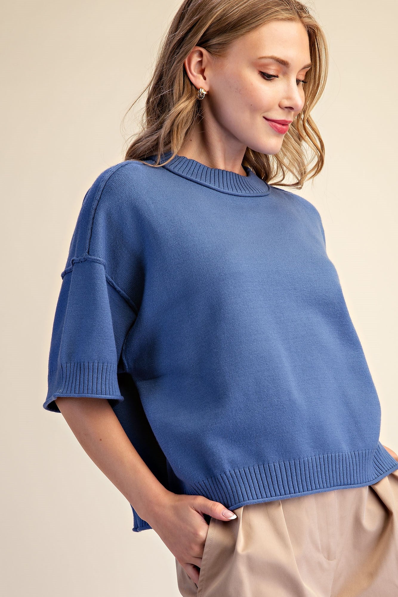 Classic Half Sleeve Sweater Top