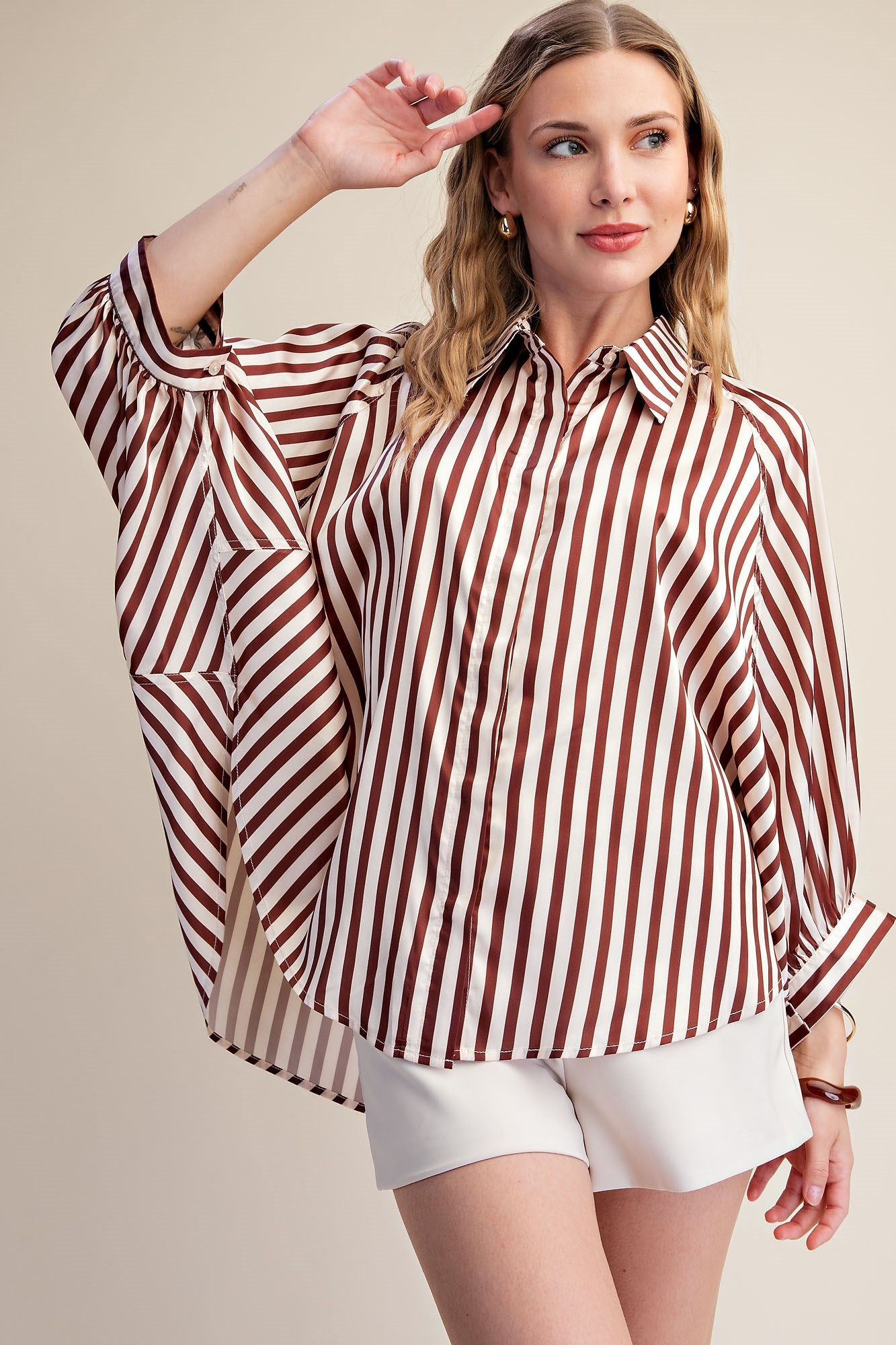 Stripe Oversized Button Shirt