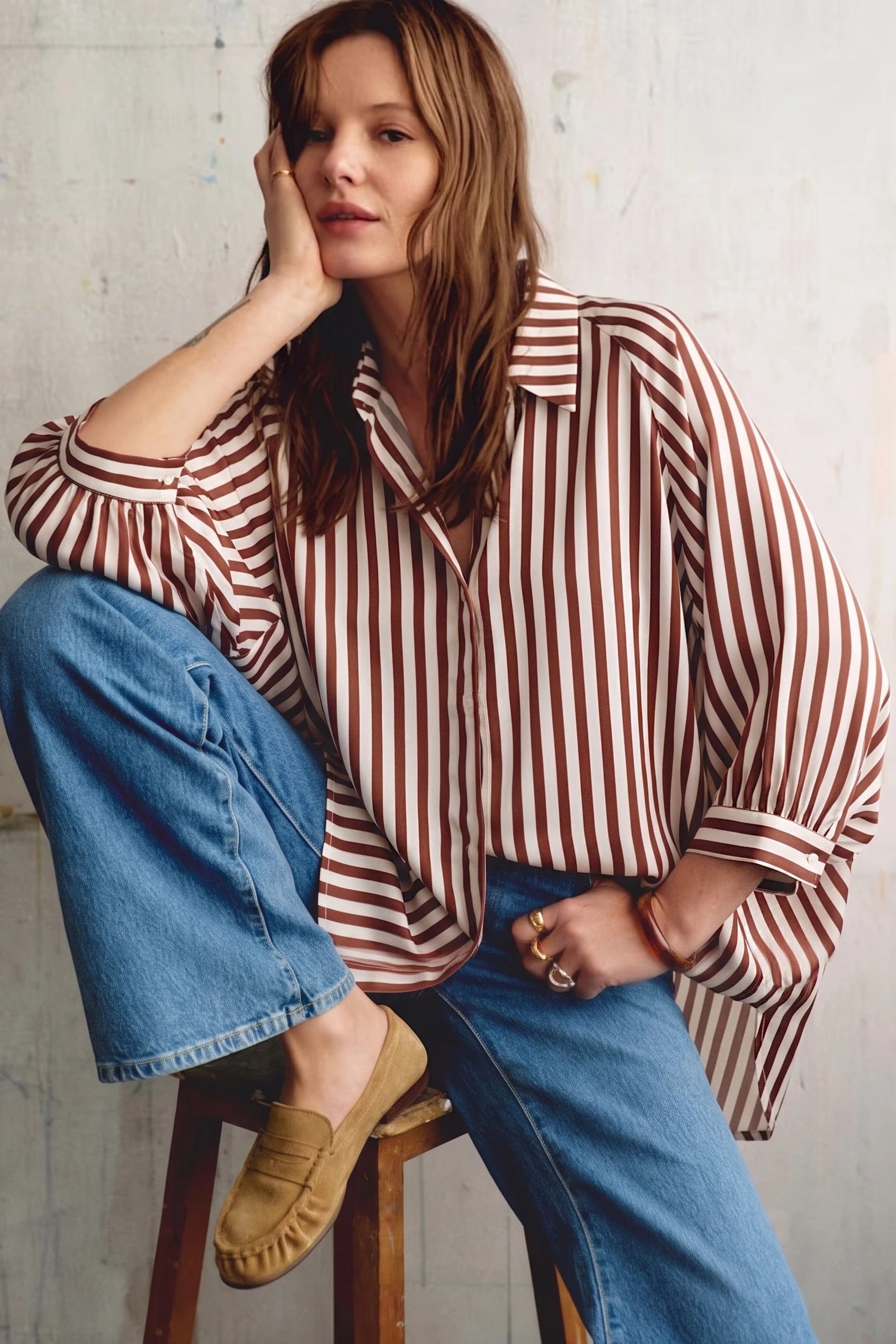 Stripe Oversized Button Shirt