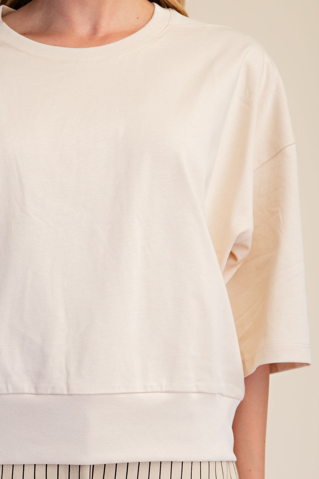 Pullover Cotton 3/4 Sleeve Top