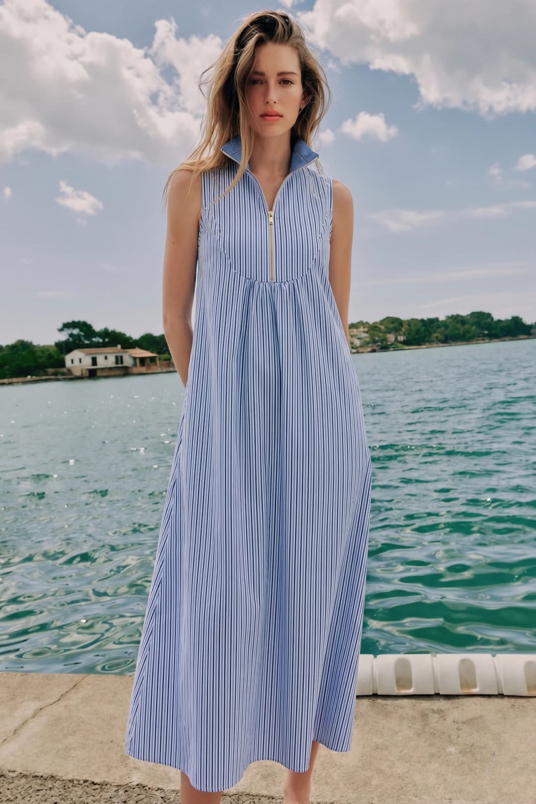 Lenny Striped Midi Dress
