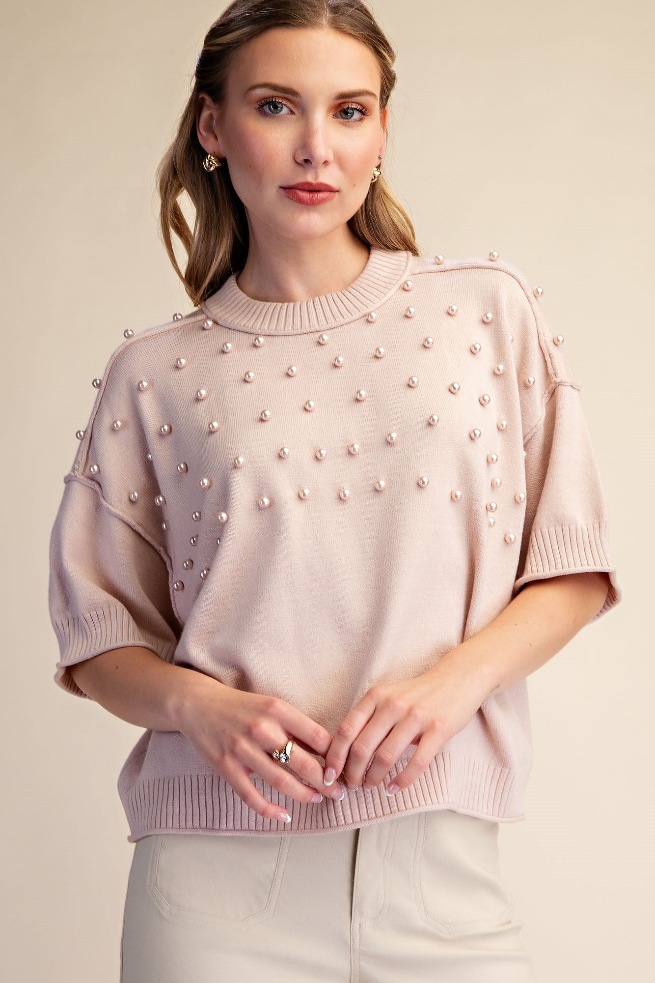 Glam Pearl Dot Sweater