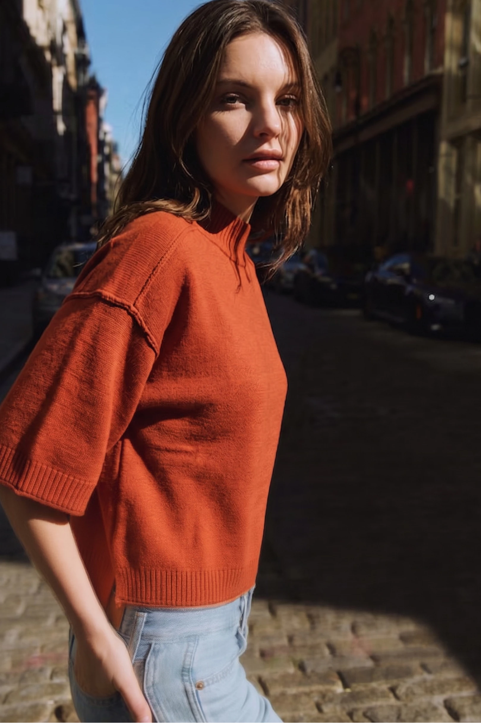 Mockneck 3/4 Sleeve Sweater