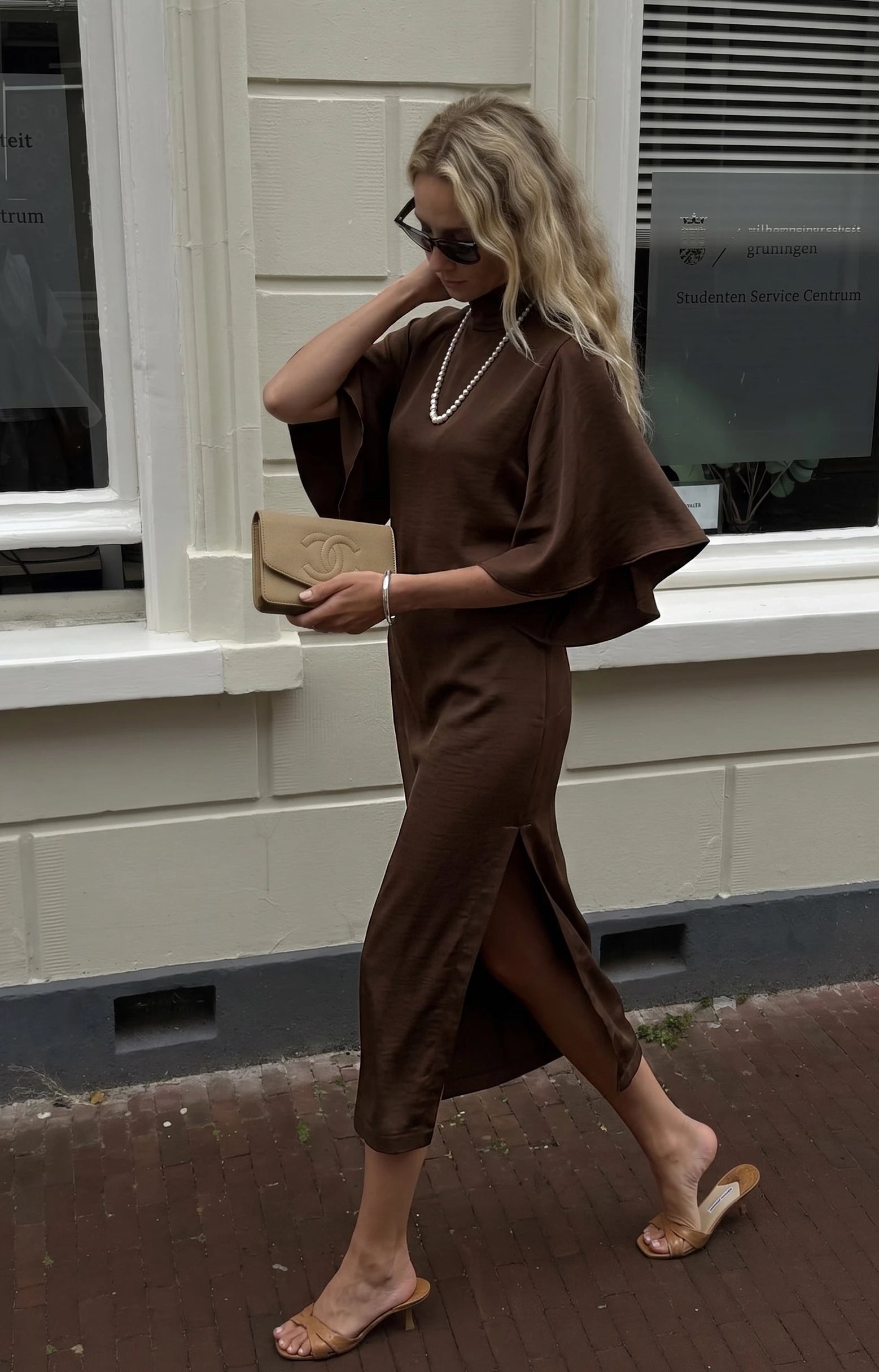 Satin Tie Back Dress